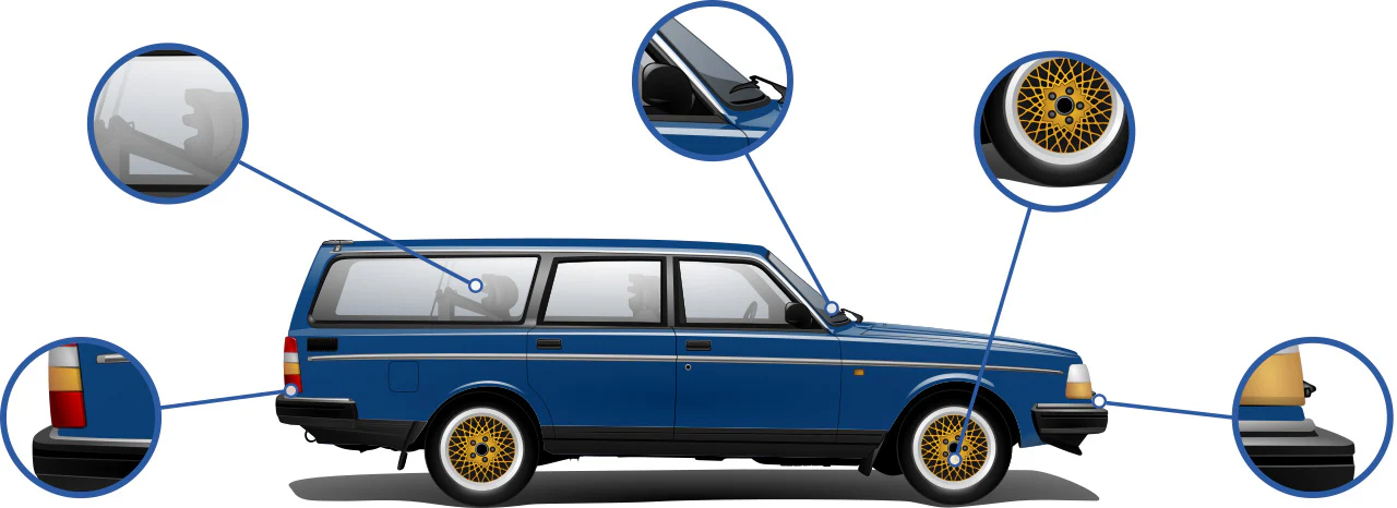 Volvo 240 Estate Cars Enth Canvas Art