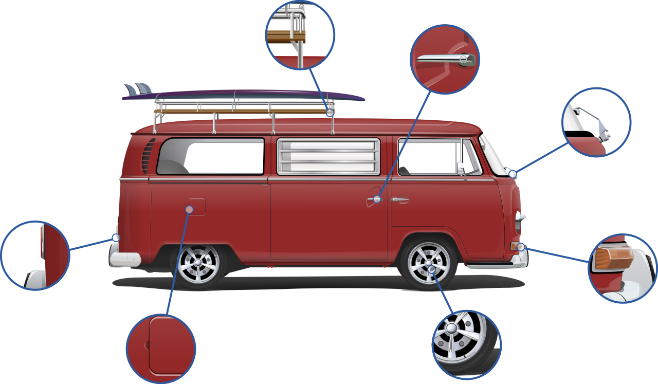 Volkswagen VW T2 Cars Enth Canvas Art Details Showcase