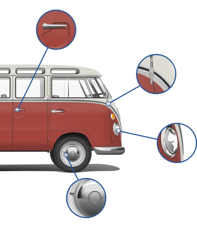 Volkswagen VW T1 Cars Enth Canvas Art Details Showcase