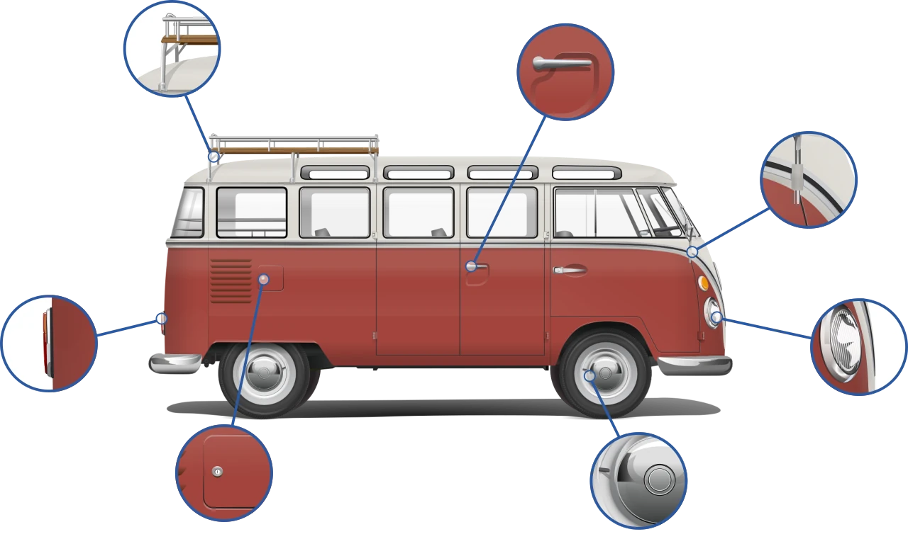 Volkswagen VW T1 Cars Enth Canvas Art Details Showcase
