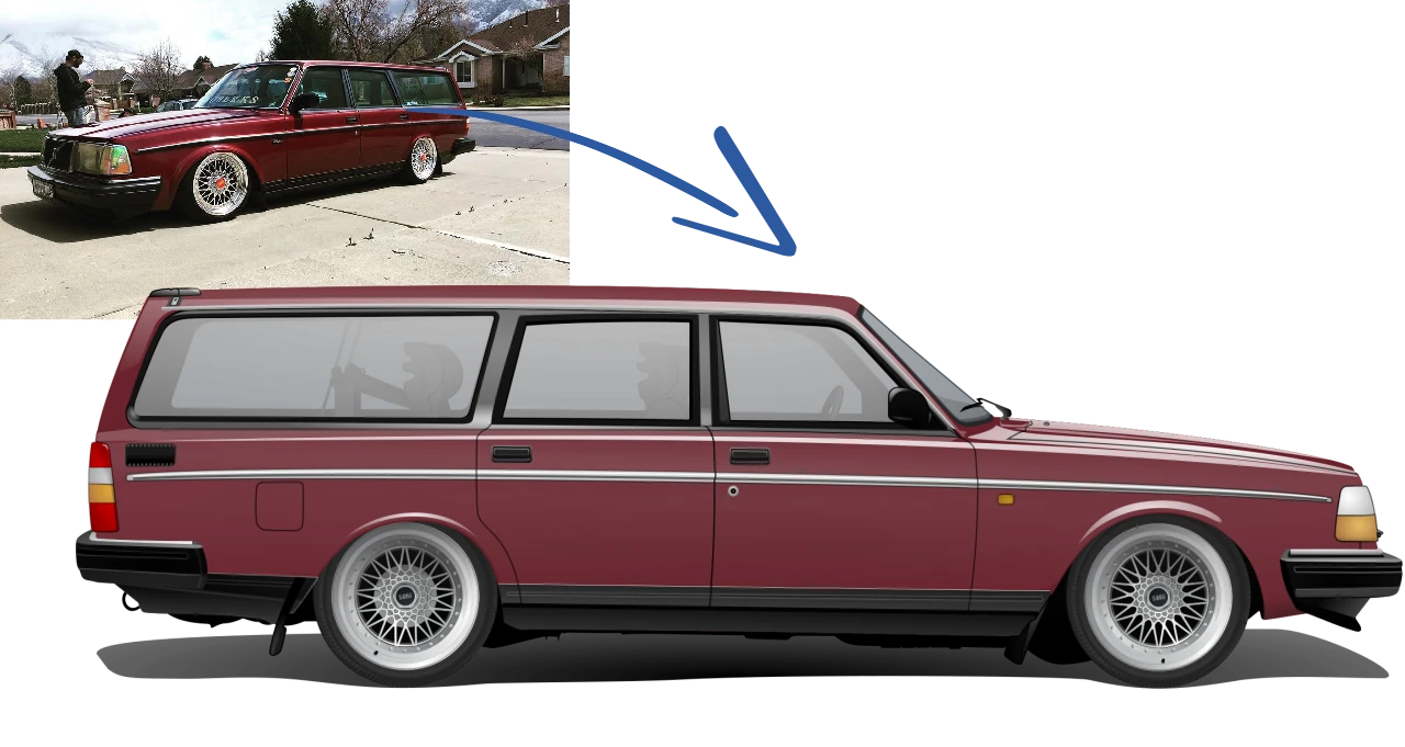 Volvo 240 Cars Enth Canvas Art (Real & Custom Graphic)
